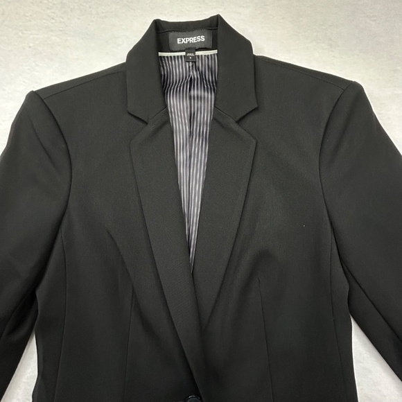 Express Editor Studio Womens Stretch Twill Fitted One Button Blazer size 0 - Picture 2 of 14